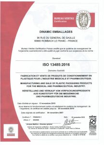 Certificat ISO 13485-2016